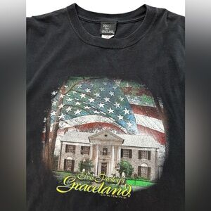 Vintage Y2K 2005 Elvis Presley’s Graceland Faded Black T-Shirt Men’s Size 2XL